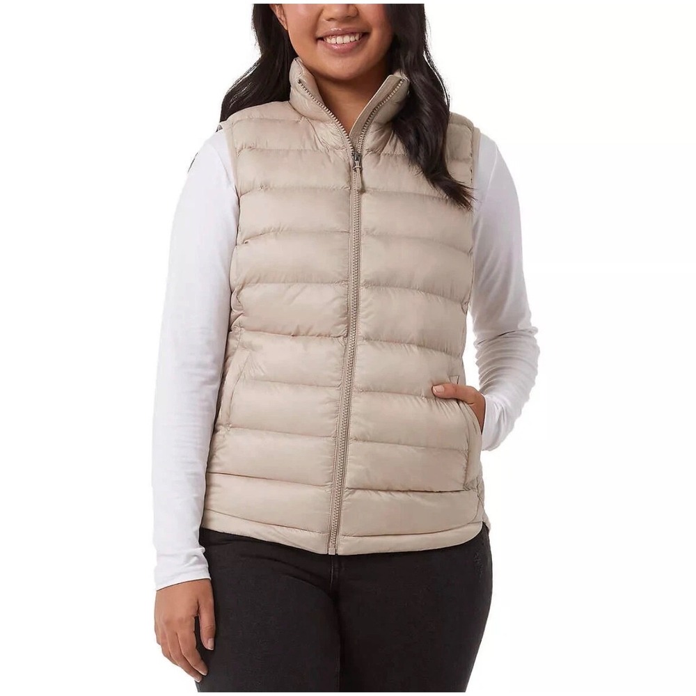 32 Degrees Heat Womens •XXL• Cream Lightweight Puffer Vest Quilted Gorpcore Fall